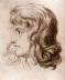 Christiane Vulpius (1764 – 1816). Zeichnung Goethes (Bleistift, Kreide)