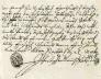 Handschrift Grimmelshausens auf einer Schenkungsurkunde von 1656